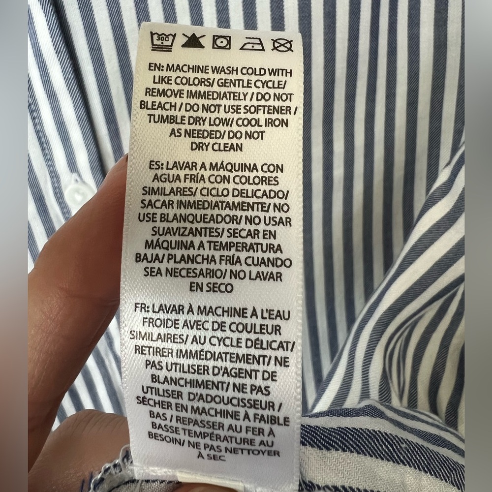 SOLD๐ ๐ NWT BEACHLUNCHLOUNGE โSpencerโ Blue & White Striped High-Low Shirt | - Picture 10 of 10